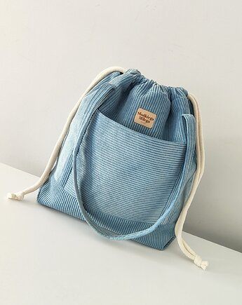 Torba SummerBag SKY-duża błękitna torba sztruksowa