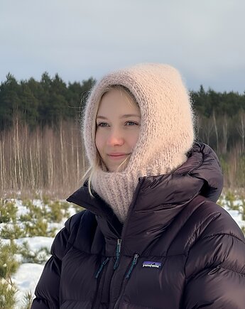 Balaclava z wełny alpaki kaptur komin