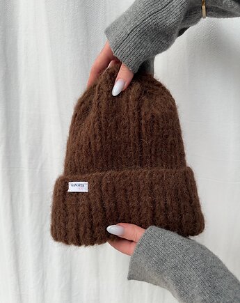 Puszysta czapka Cloud wełna merino alpaka handmade ręcznie robiona