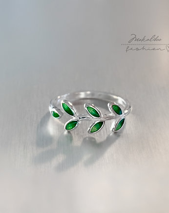 Green Vibes - pierścionek listki