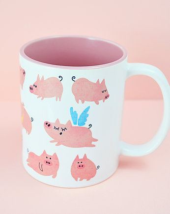 Kubek prosiaczki- z różowym środkiem!